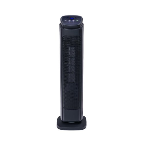 Comfort Zone 30-Inch Oscillating Tower Space Heater with Remote Control – 1500W High Velocity Ceramic Heater for Large Rooms, Digital Thermostat, 12H Timer & ECO Mode, Tip-Over & Overheat Protection