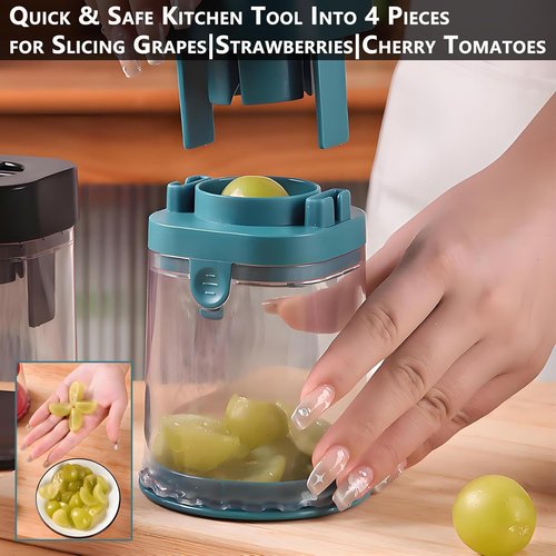 Grape Cutter for Toddlers by New - Safe Slicing Tool for Grapes, Strawberries & More | Black