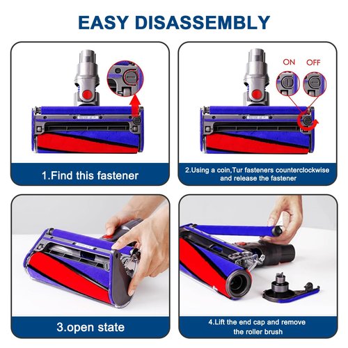 ilovelife Soft Roller Cleaner Head Compatible with Dyson V7 V8 V10 V11 Vacuum Cleaner, Fluffy Roller Head Replacement Parts for Hardwood and Smooth Surfaces