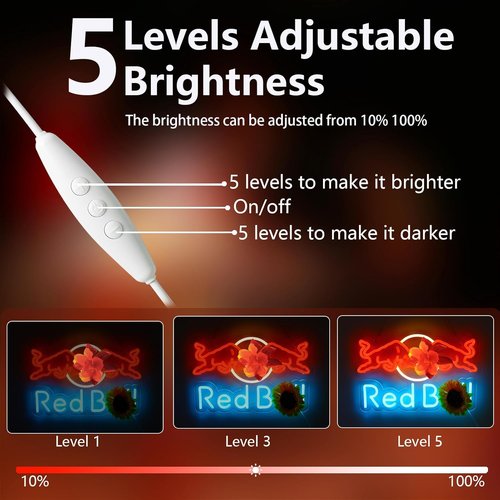JFLLamp Neon Signs - Vibrant Wall Decor for Man Cave, Restaurant, Office | 16.1" x 9.8" (Azure, Red, White)