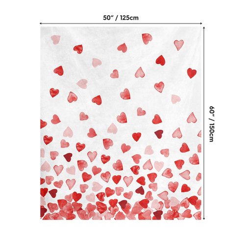 Horaldaily Valentine Flannel Blanket Throw, Red Love Hearts Soft Fuzzy Plush Cozy Fleece Blankets for Couch Sofa Bed Lounging, Ideal Gifts for Kids Adults Wife Self, 50x60