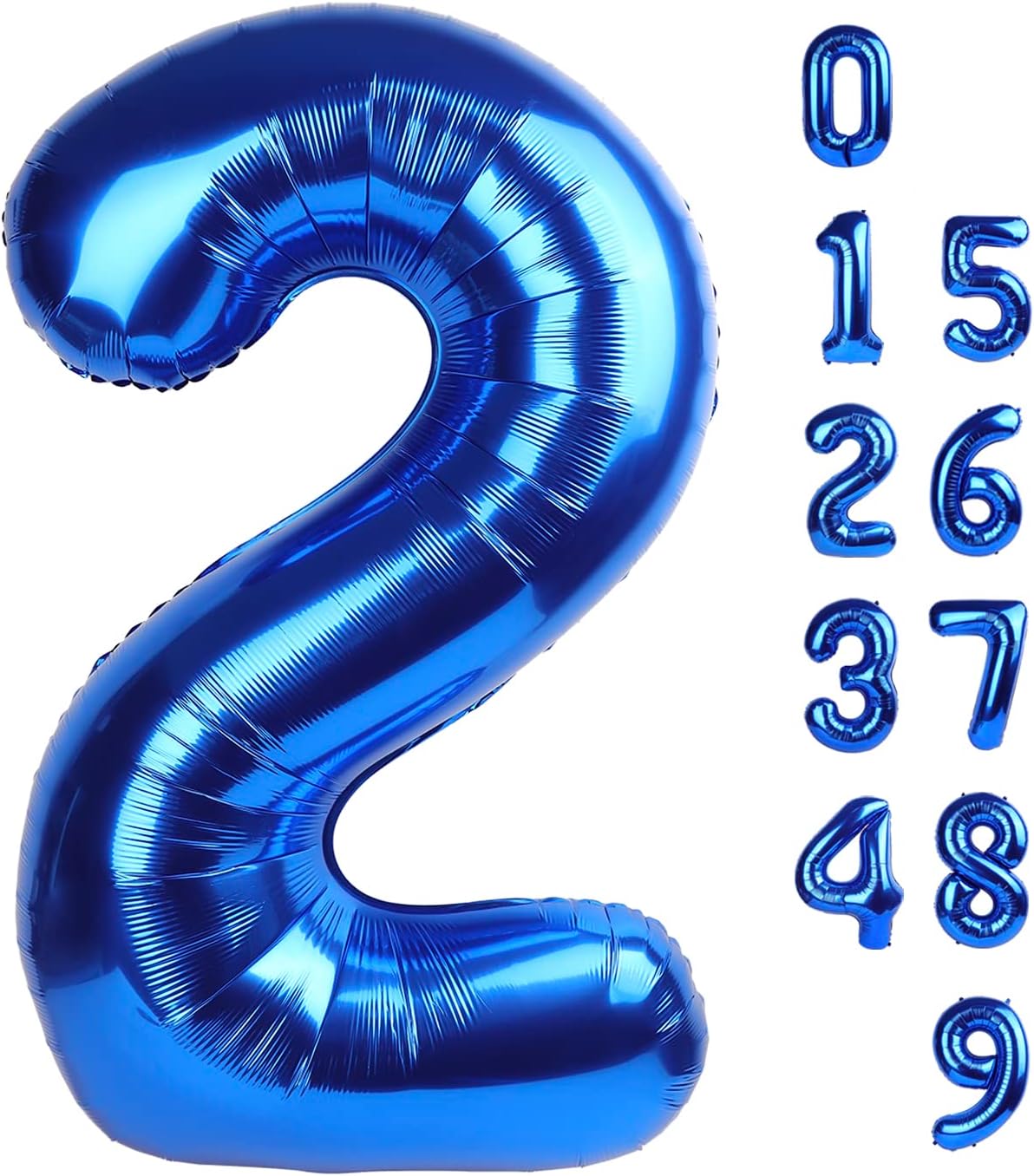 Numbers Balloon 40 Inch - Navy Blue Birthday Decorations for 2nd, 12th, and 21st Celebrations