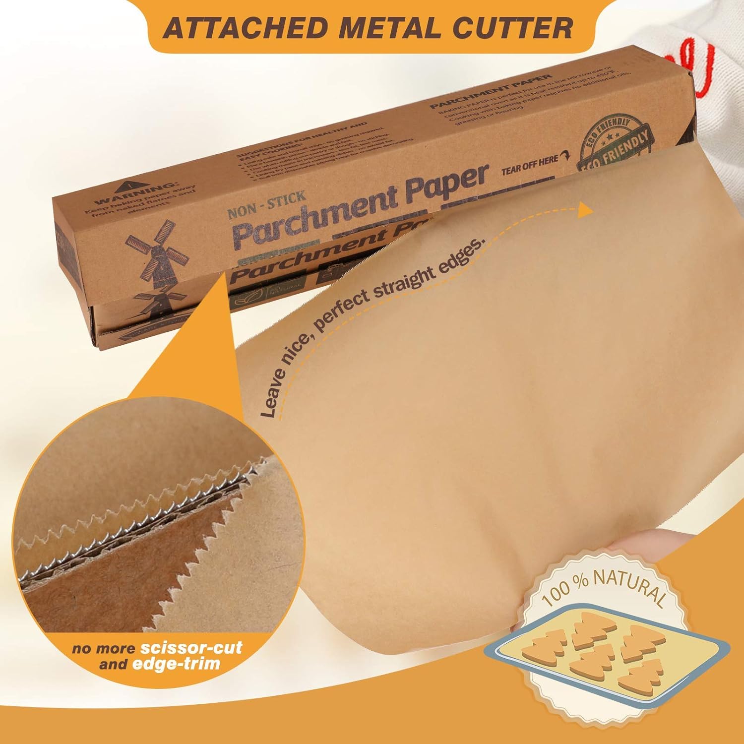 Unbleached Parchment Baking Paper Roll by [Brand Name] - 15 x 200 ft for Baking, Cooking & Grilling