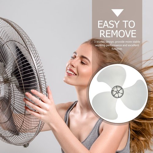TOVINANNA Fan Blades Replacement, Plastic 3 Leaves Fan Blade with Nut Household General Fans Accessories Fan Blades Part for 16 Inches Table Fanner Standing Pedestal Fan