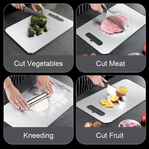 YuronHome Titanium Cutting Boards Set of 3, Cutting Boards for Kitchen, Double-Sided Food-Grade, No toxic, 2026 Upgrade, Hygiene Durable Dishwasher Safe Chopping Board for Meats, Fruits, Vegetables