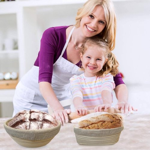 9 Inch Round Banneton Proofing Basket Set by [Brand Name] - Perfect for Sourdough & Artisan Baking | 2 Pack