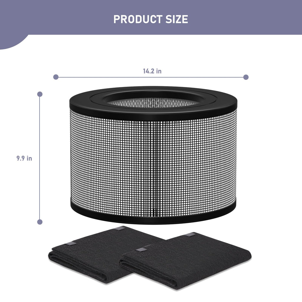 Ontheone 50250-S HEPA Filters Replacement & Carbon Pre-Filter Set Compatible with Honey-well 24000 24500 50250-S 52500 Air Cleaner Purifier, Part Number 24000, (1 HEPA + 2 Carbon Pre-Filter)