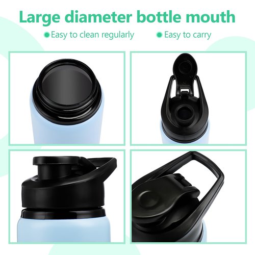 Domensi Aluminum Water Bottle Bulk Reusable Water Bottle, Lightweight Easy Carry Leakproof with Snap Lid Travel Bottles, for Gym Outdoor Sports Cycling Camping Fishing(17oz, 18 Pack)