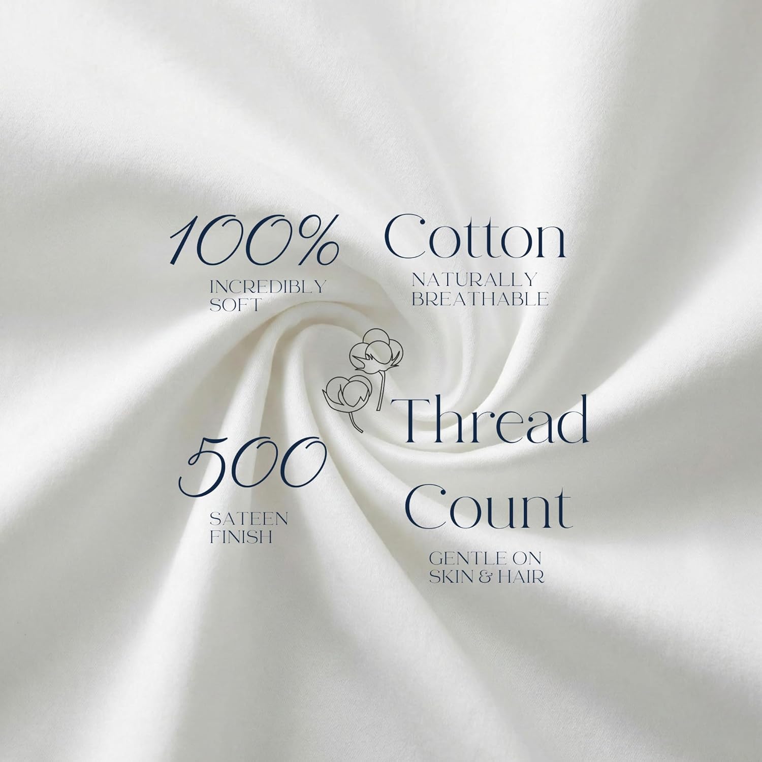 Beckham Hotel Collection Pillowcases - Queen Size Set of 2 | Cool Touch Cotton Sateen, 500TC, Silky Smooth White