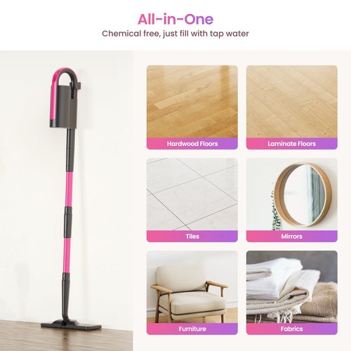 Schenley 19-in-1 Steam Mop Dual-Rod Design with Detachable Handheld Steamer for Walls, Grouts, Hard Floors, Tiles, includes Multi-purpose Accessories, Washable Microfiber Pads and Disposable Pads