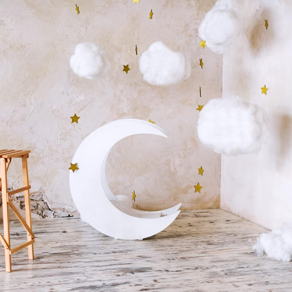 Tatuo 6 Pcs Artificial Hanging Clouds - 3D Cloud Decorations for Halloween, Weddings & Bedrooms | DIY Cotton Props