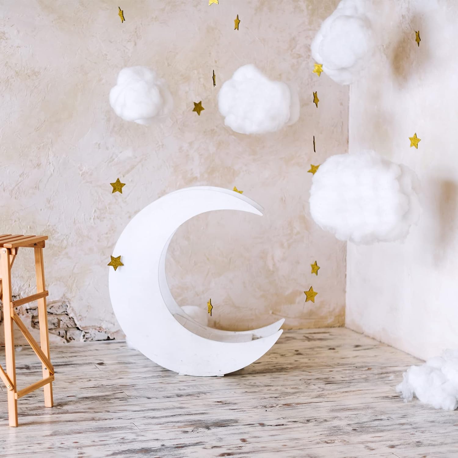 Tatuo 6 Pcs Artificial Hanging Clouds - 3D Cloud Decorations for Halloween, Weddings & Bedrooms | DIY Cotton Props