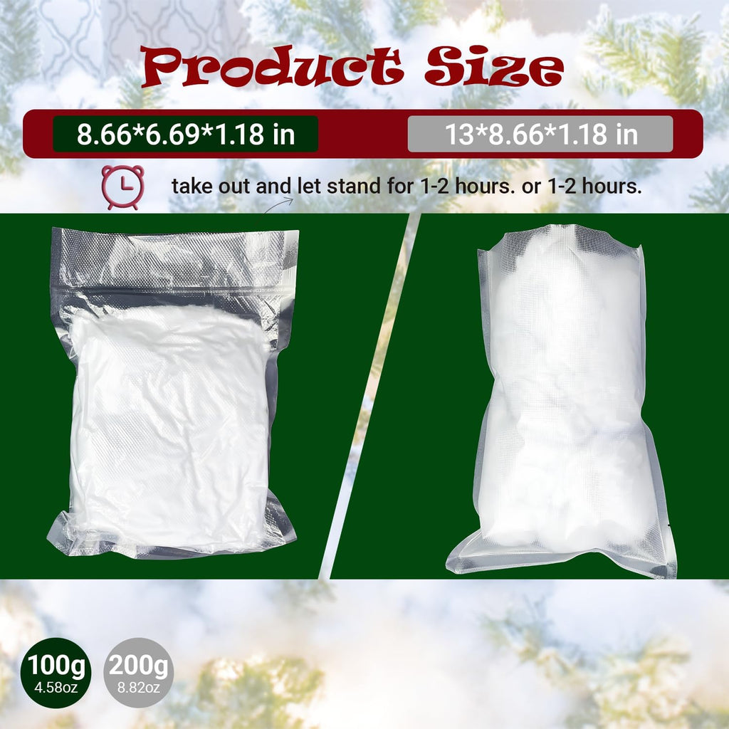 Skiennix Fake Snow Decor - Fluffy Flame Resistant Artificial Snow for Indoor Winter Decoration | 0.22 Pounds