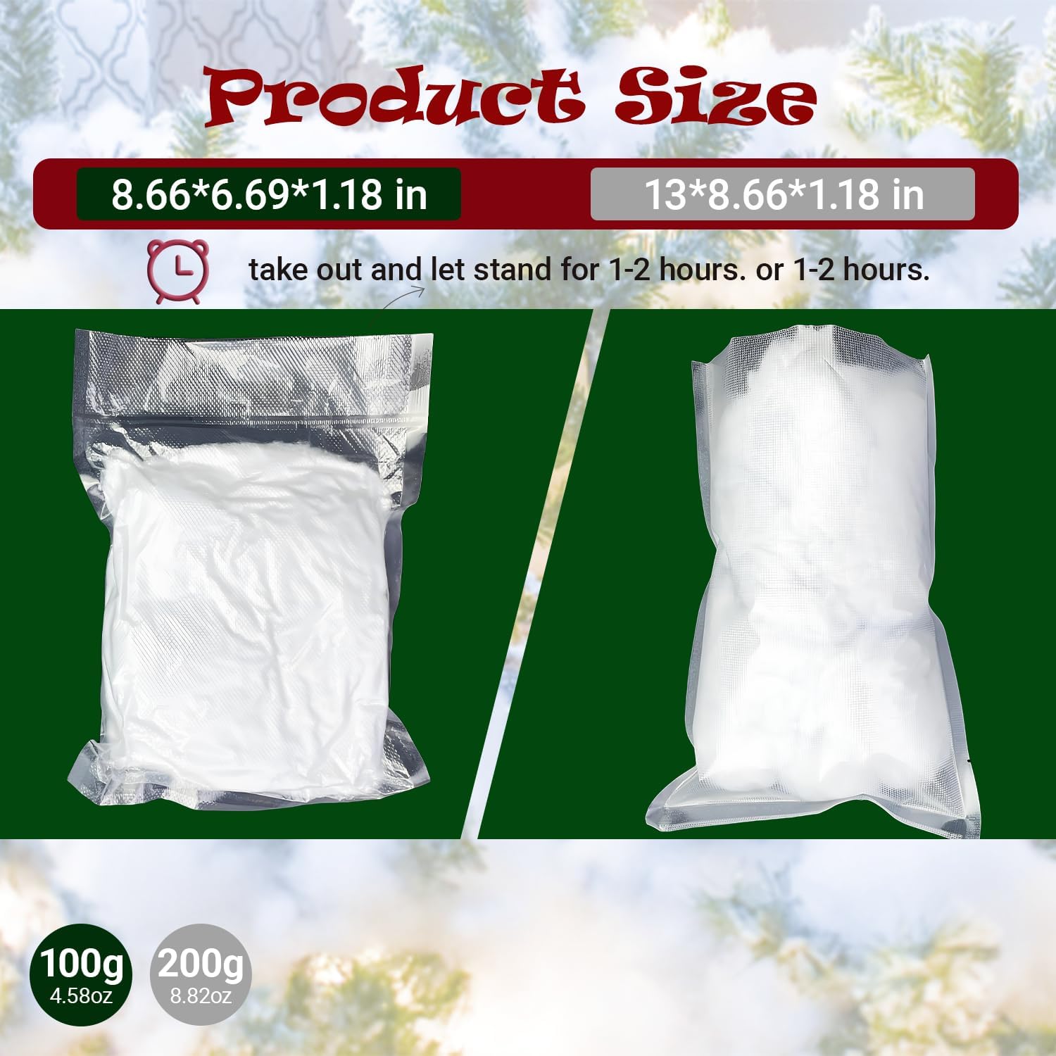 Skiennix Fake Snow Decor - Fluffy Flame Resistant Artificial Snow for Indoor Winter Decoration | 0.22 Pounds