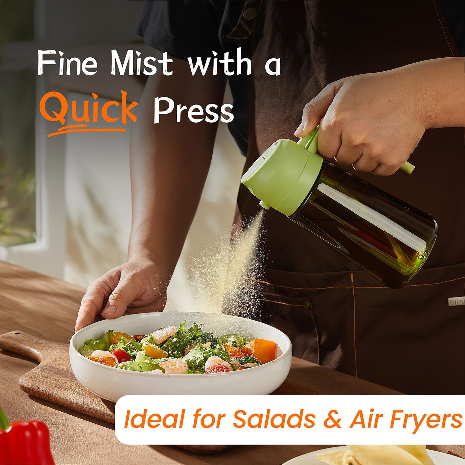 TrendPlain - Olive Oil Dispenser Bottle 16oz | Kitchen Gadget & Air Fryer Accessory - Green