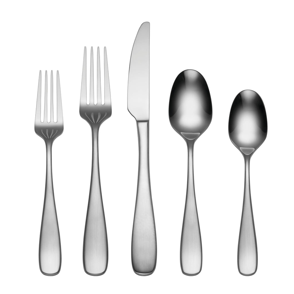 Oneida Silverware Set, Peyton 42 Piece Everyday Flatware Set, Service For 8, 18/0 Stainless Steel, Dishwasher Safe, Cutlery Sets, Utensils Sets, Knives Spoons And Forks, Serving (Silver, 42 Pieces)