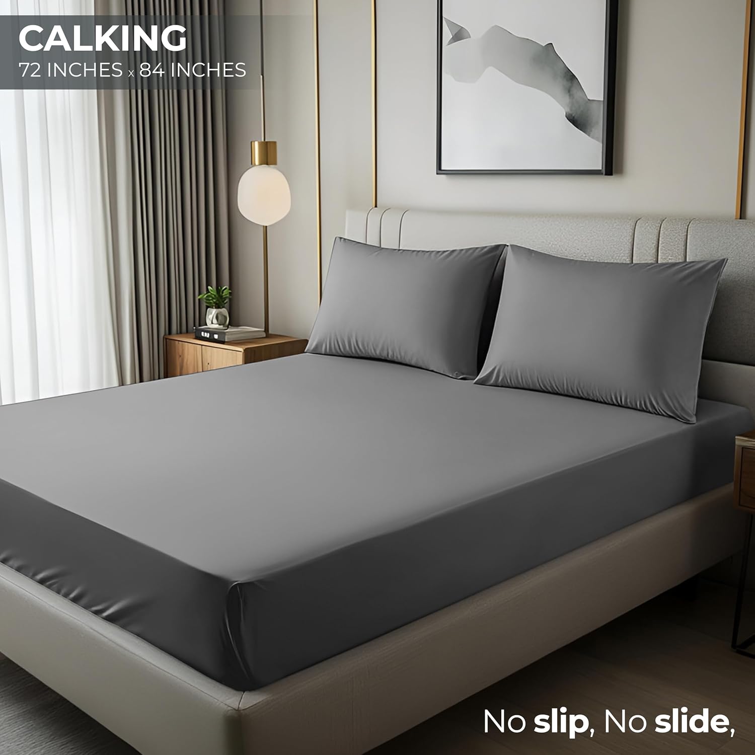 Utopia Bedding Cal King Fitted Sheet - Soft Microfiber - Deep Pocket - Fade Resistant - Grey