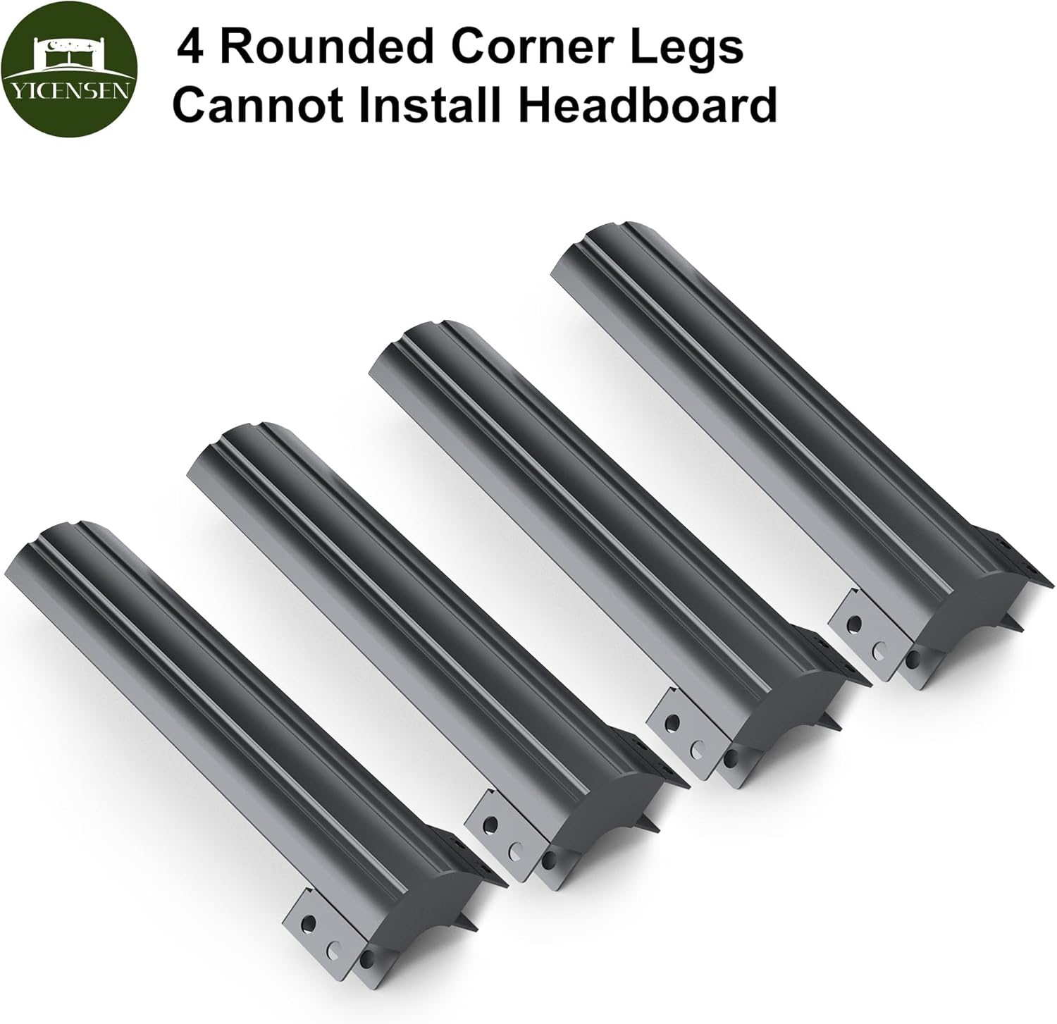 Yicensen Queen Bed Frame - 22 Inch Heavy Duty Metal Platform | Rounded Corners, No Box Spring Needed, Black