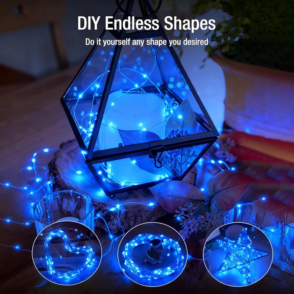 Skiennix 6 Pack Fairy Lights - 7ft 20 LED Twinkle Lights, Waterproof Mini String Lights for DIY Decor | Blue