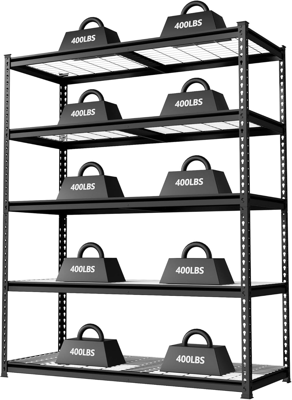 WORKPRO 5-Tier Metal Shelving Unit - Heavy Duty Adjustable Storage Rack | 48”W x 24”D x 72”H, 4000 lbs Capacity