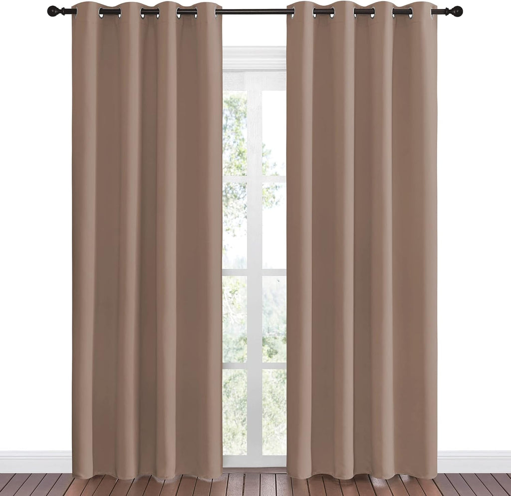 NICETOWN Blackout Curtains - Thermal Insulated Grommet Drapes for Bedroom | Set of 2 Panels, 55 x 86 Inch, Cappuccino