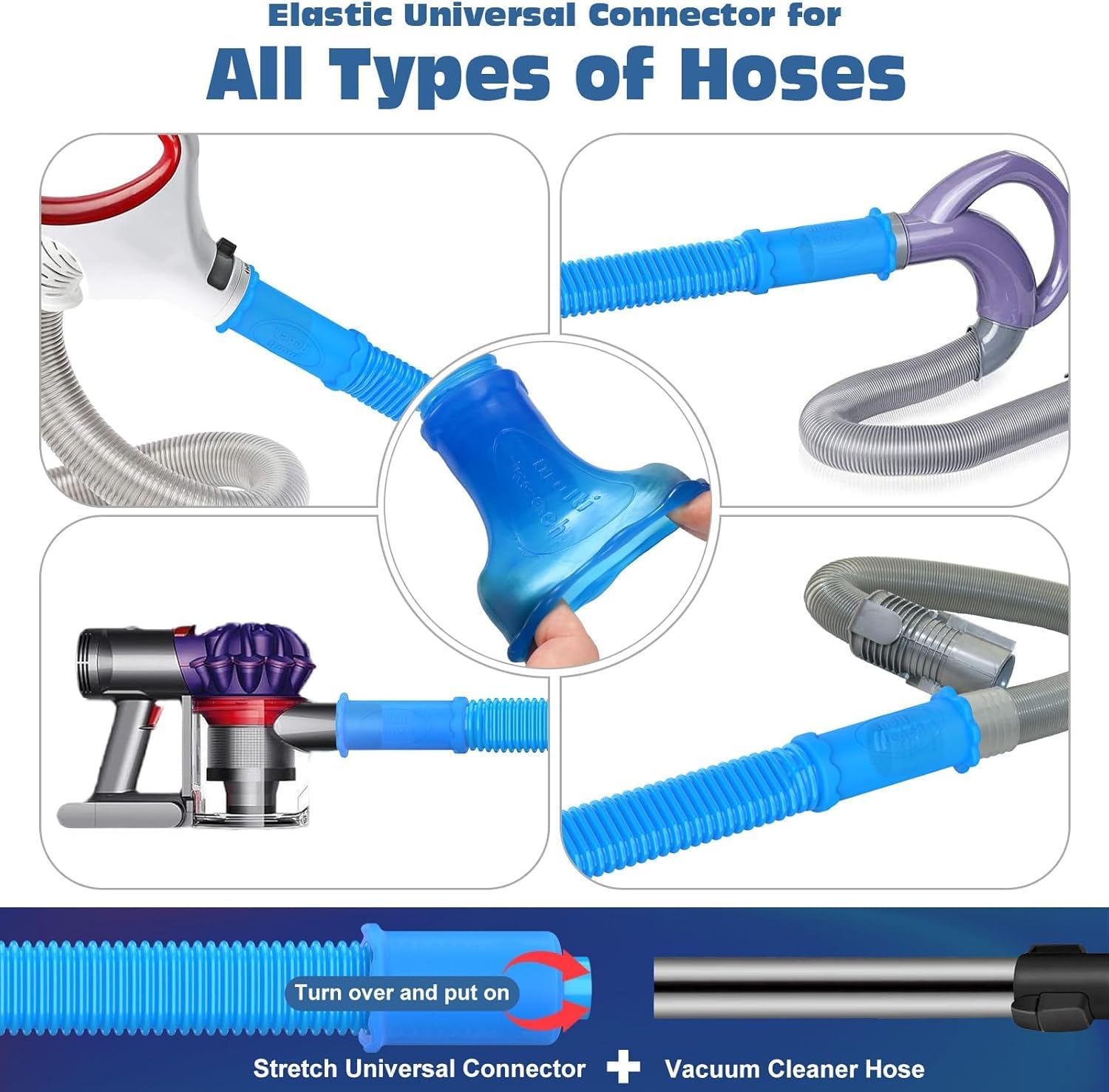 Skiennix Dryer Vent Cleaner Kit - 2-Piece Lint Brush & Vacuum Hose Attachment for Quick Lint Removal