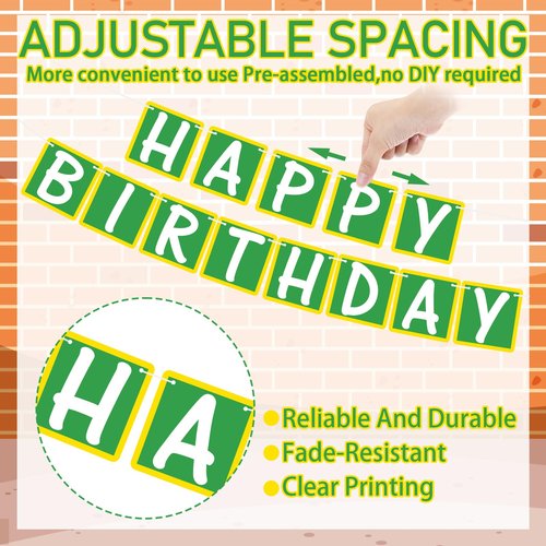 Breling Street Theme Birthday Party Decorations Pre-strung Friend Birthday Banner for Cartoon Street Theme Hanging Decorations for Boys Girls Friend(Bright Style)