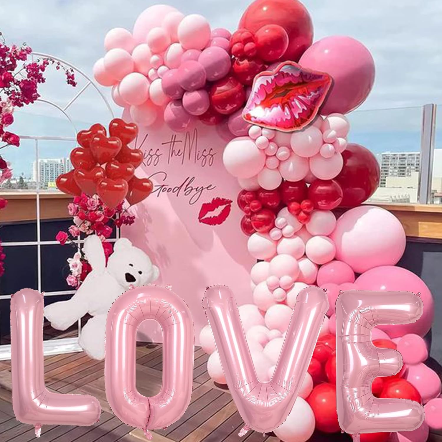 Skiennix 40-Inch Pastel Pink Letter Balloon U - Custom Foil Mylar Balloon for Birthday Parties