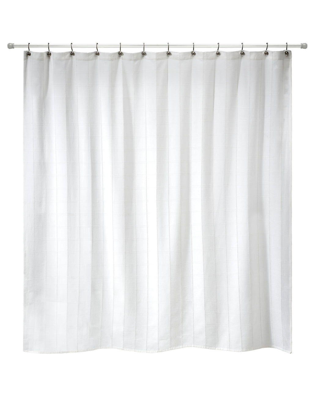 Izod - Shower Curtain, Twill Fabric Curtain, Plaid Design Bath Decor, Dorm Room Essentials (Chadwick White, 72")