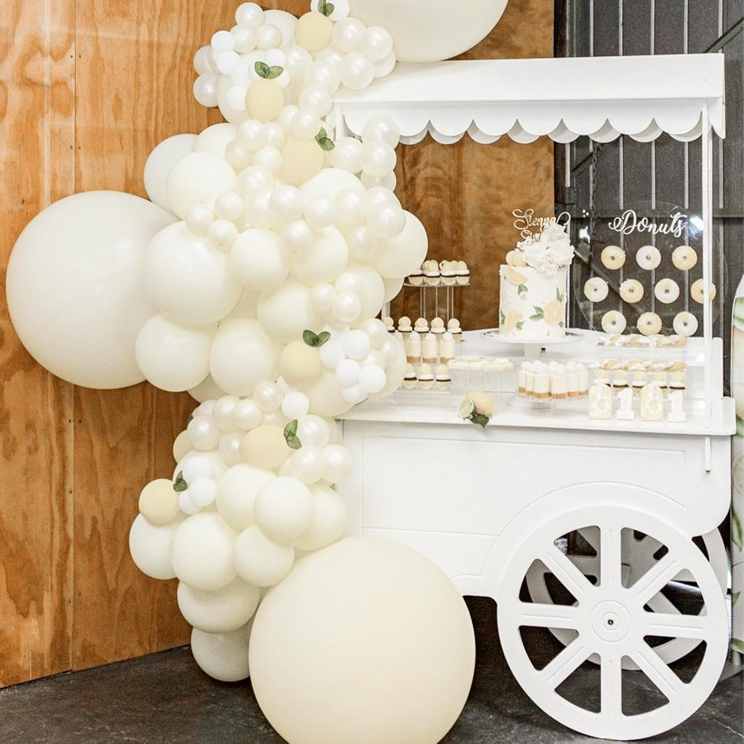 PartyWoo Beige Balloon Arch Kit - 120pcs in Various Sizes for Weddings, Graduations & Baby Showers