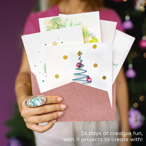 ARTEZA Craft Advent Calendar, 24-Day DIY Art Kit with Supplies & Projects, Curated by Lauren Quigley, Holiday Gift for Adults, Crafters & Artists
