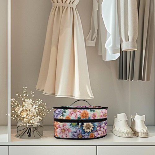 Goncariar Steam Iron Storage Bag with Zipper Handle, Foldable Portable Iron Storage Case Protective Carrying Bag Universal for Most Irons- Bright Blossom