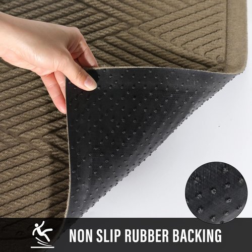 HIYARD Sturdy Front Door Mat - Absorbent, Non-Slip, Stain Resistant | Low Profile 30×17, Beige