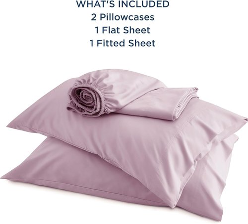 Bedsure Cooling Bed Sheets - Breathable Rayon from Bamboo | Soft & Silky Full Size, Lavender, Deep Pocket Up to 16 Inches
