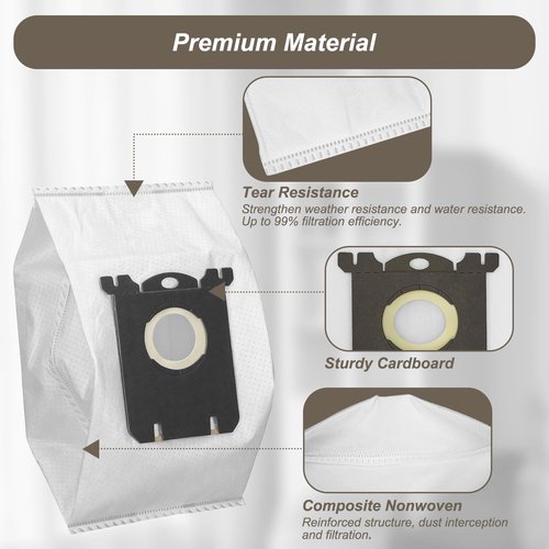 LEFITPA Replacement 10-Pack EL200G Style S Vacuum Bags for Electrolux EL200 EL200A EL200B EL200C Fits EL200D EL4012 EL4015 EL4040 EL4100 EL4200 EL6980 EL7000 EL7020 EL7050 EL7060 EL7070 EL7080 Models
