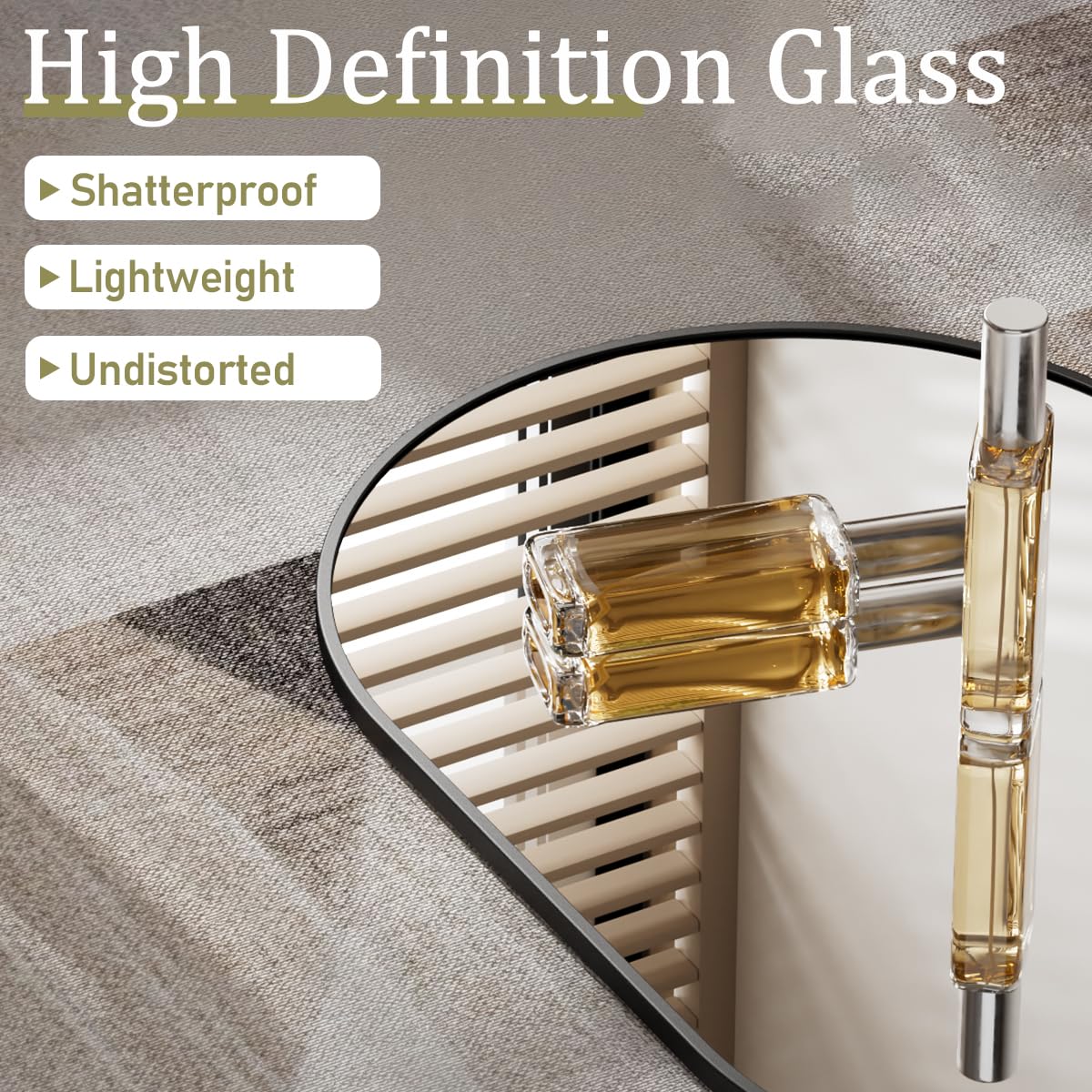 VooBang Black Oval Wall Mirror, 17x30 inch Oval Bathroom Mirror, Wall Mounted Vanity Mirror with Metal Framed, Tempered Glass and Reflective High Definition, Mounted Horizontally or Vertically