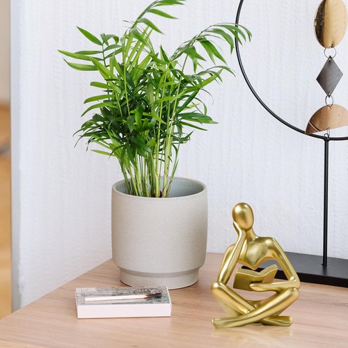 UTTCMK Abstract Art Thinker Statue - Reading Thinker Sculpture Figurine, Modern Home Decoration for Living Room Office Shelves Coffee Table Desk Decor (Gold)