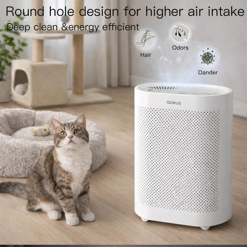 Azeus FS32 Air Purifier - True HEPA Filter for Homes & Offices | Covers 1076 Sq. Ft. | Captures Smoke, Dust & Pet Dander