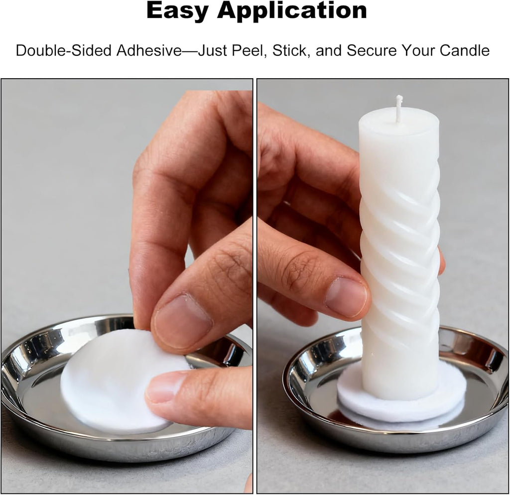Skiennix 32Pcs Candle Adhesive Grippers - Sticky Dots for Taper Candles & Holiday Decor