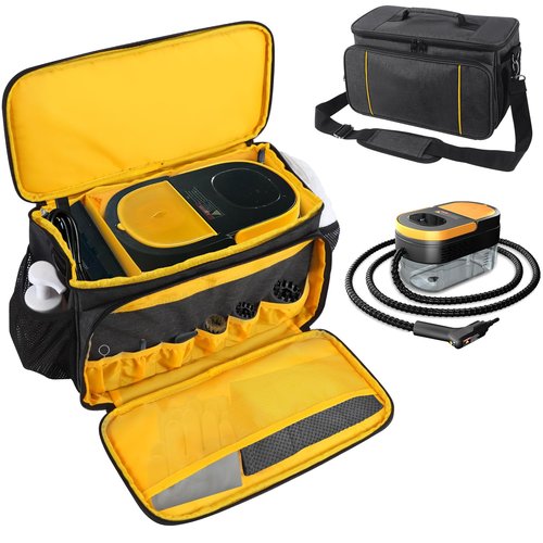 ZIORS Storage Bag Compatible with Gautye Handheld Steam Cleaner, Carrying Case with Removable Shoulder Strap Portable Steam Cleaner Storage Organizer with Extra Pockets, Bag Only