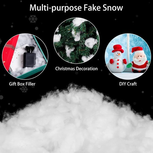 ANVAVO Fake Snow Decor - Soft Fluffy Cotton for Christmas Village Crafts | 36 Ounces in 3 Bags