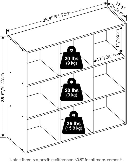 Furinno PELLI Closet Organizer - 9-Cube Storage Solution for Wardrobe & Living Room - White