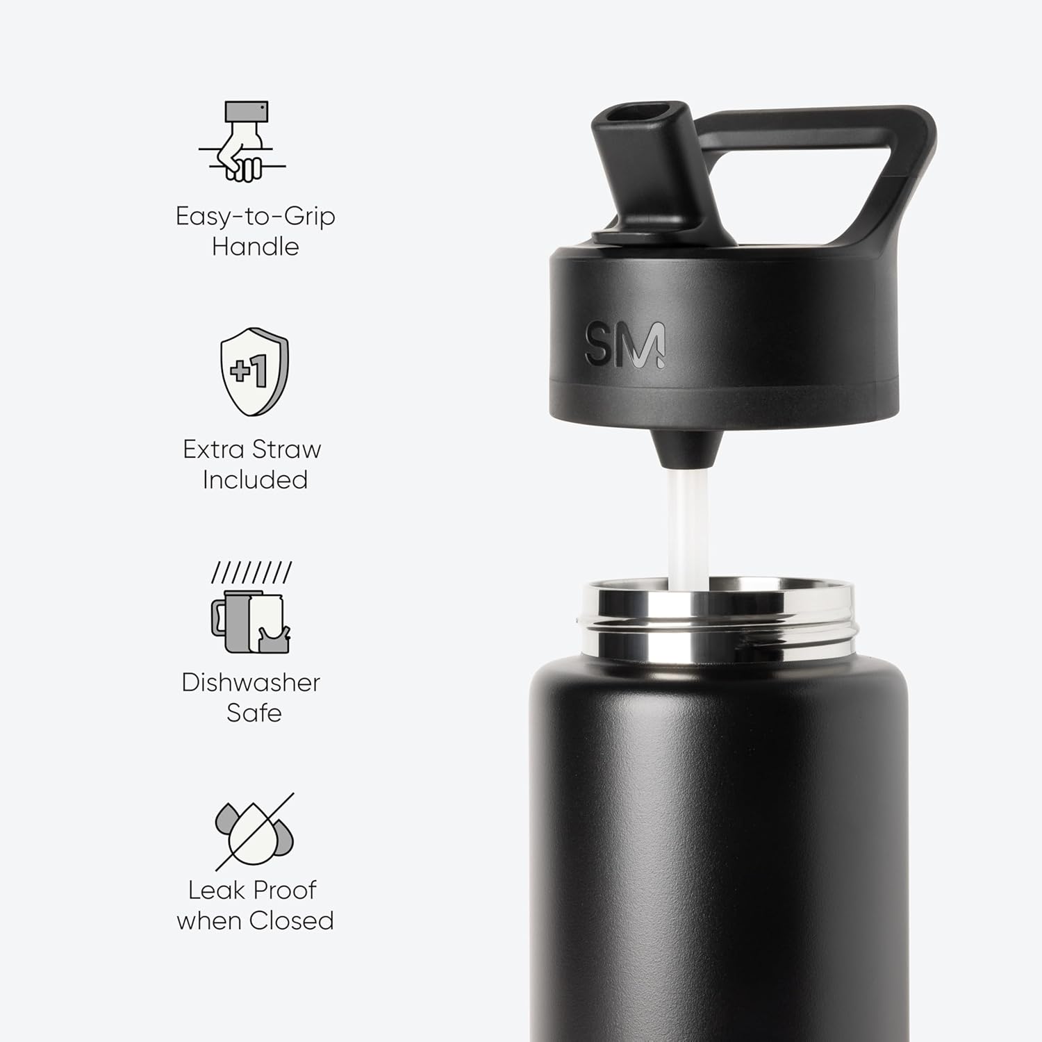 Simple Modern | Kids Water Bottle with Straw Lid - Vacuum Insulated, BPA-Free | 18oz Lavender Mist
