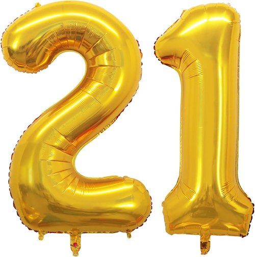 GOER Jumbo Number 12 Balloons - 42 Inch Gold Foil Helium Decorations for 12th Birthday Party