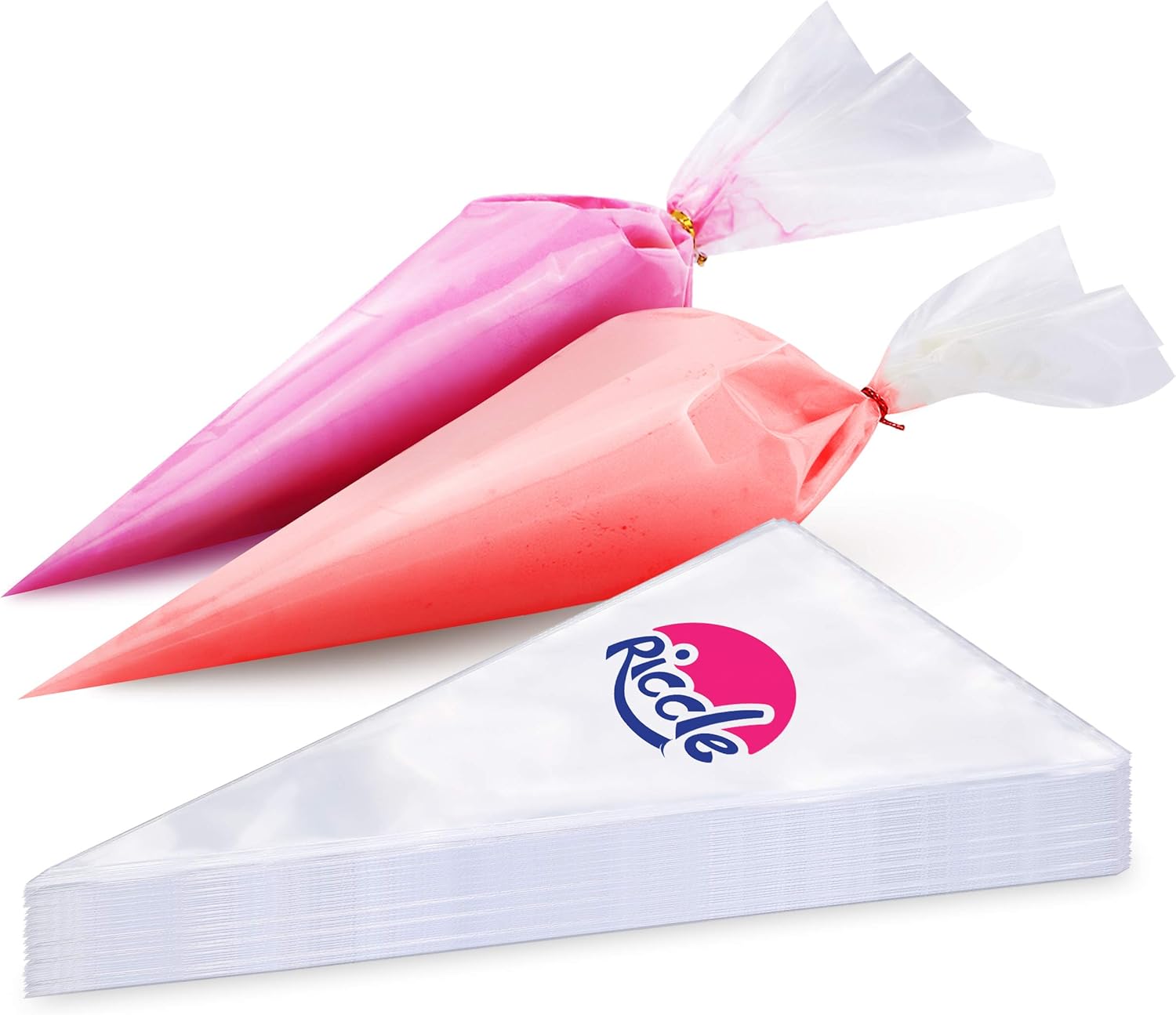 Riccle Disposable Piping Bags - 12 Inch Anti-Burst Pastry Bags for Icing & Frosting | Perfect for Cakes & Cookies