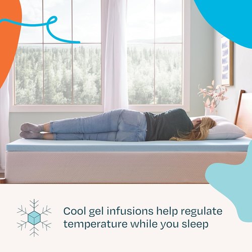 Linenspa Memory Foam Mattress Topper - 2 Inch Gel-Infused Cooling Comfort | California King Size