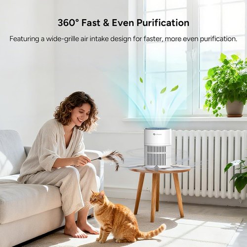 Dr. Prepare Air Purifier - H13 HEPA Filter, 15 dB Sleep Mode & Night Light | Covers Up to 1075 ft²