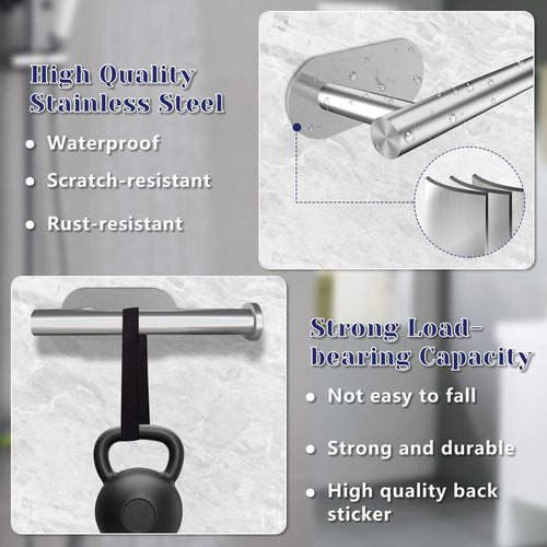 Toilet Paper Holder, Stainless Steel & No Drilling Toilet Paper Holder Wall Mount, Waterproof Self Adhesive Toilet Paper Holders for Bathroom, Kitchen, Washroom（Sliver）