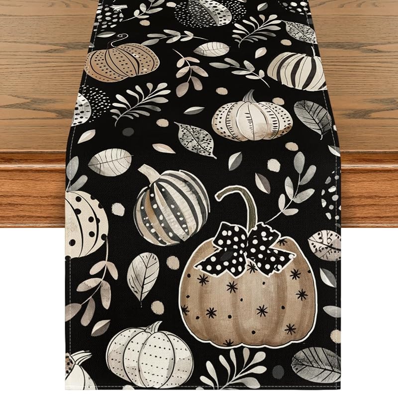 Artoid Mode 13x108 Inch Table Runner - 210 GSM Polyester, Black
