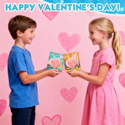 PaLeyFer 24Pack Valentines Day Cards w/ Heart-Shaped Plas-ter Dig Kits for Kids Students Classroom, Valentines's Day Gifts for Exchange Prize, Valentine's Party Favors for Boys Girls